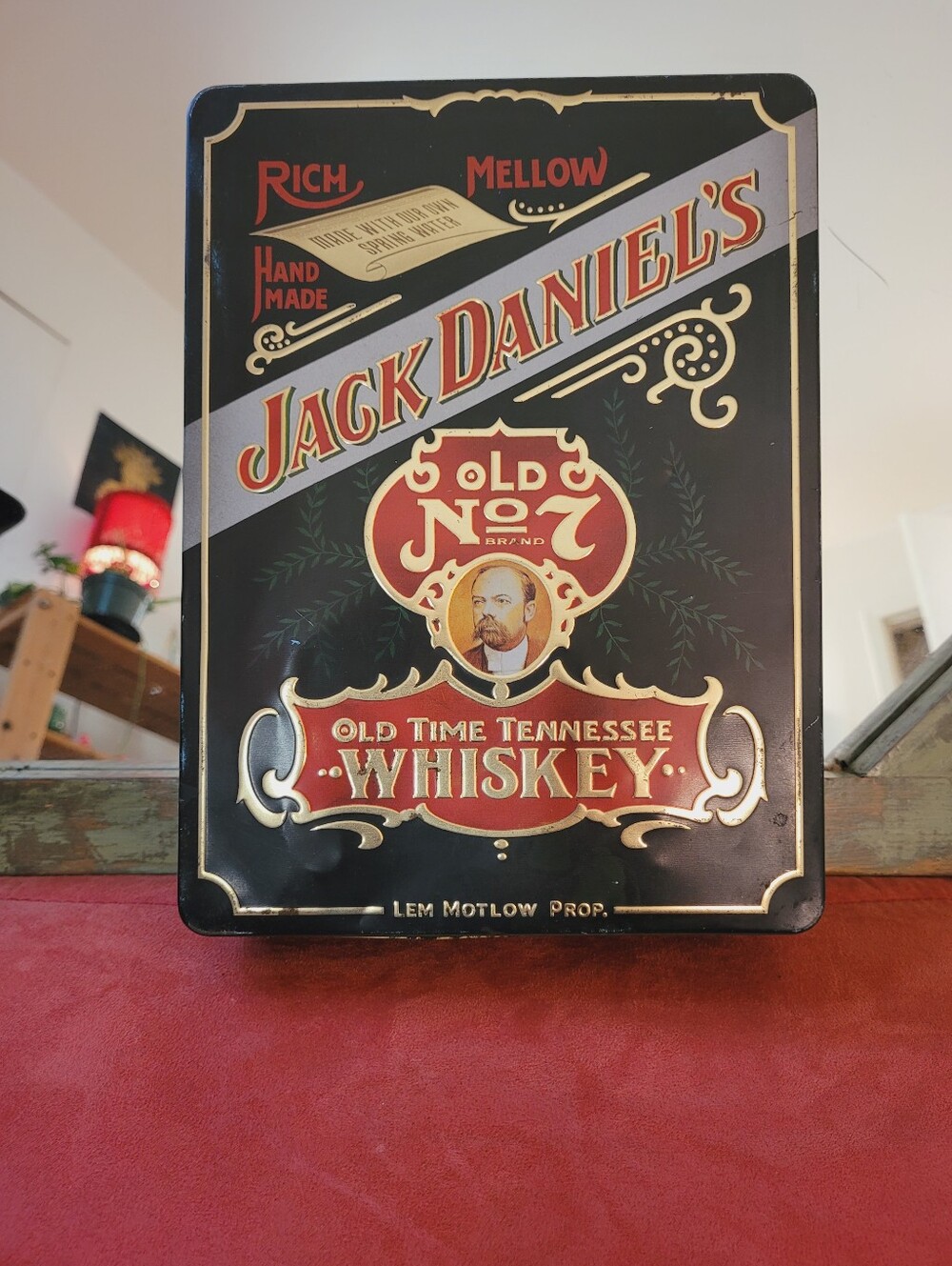 Vintage Jack Daniels Old NO #7 Whisky Tin Hinged Embossed Collectors BOX ONLY